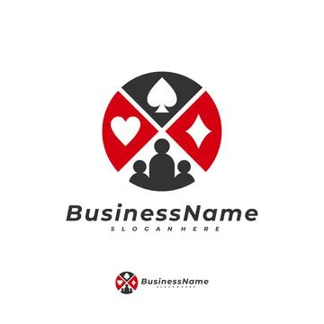 Poker People logo vector template, Creative Gambling logo design concept Stock Illustration