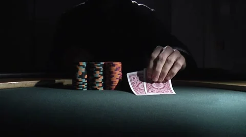 Poker Player Bets All In Video stock 8537273