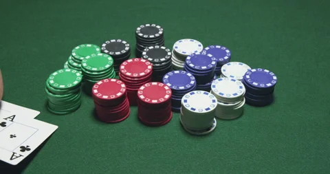 Poker Player Winning all the chips Stock Footage 243250244