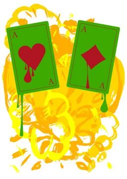 Poker Playing Card graffiti. Abstract modern street art decoration performed in  Stock Illustration