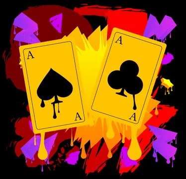 Poker Playing Card graffiti. Abstract modern street art decoration performed in  Stock Illustration
