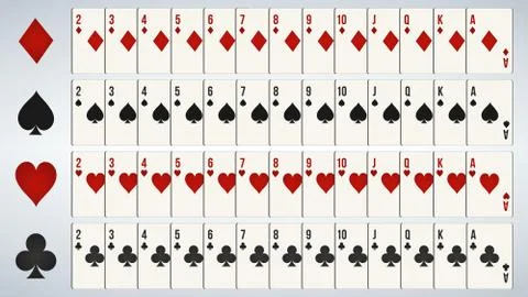 Poker playing cards, full deck. Stock Illustration