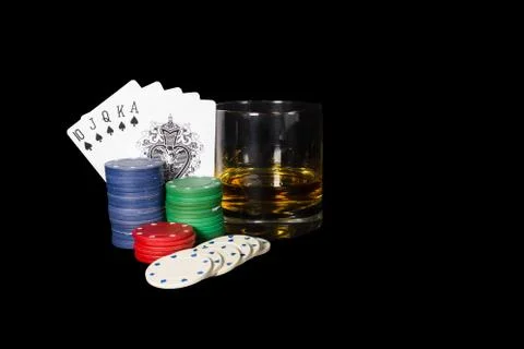 Poker setup Stock Photos