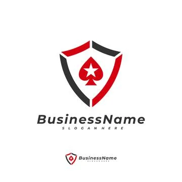 Poker Shield logo vector template, Creative Gambling logo design concept Stock Illustration
