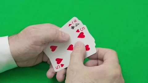 Poker straight from ace to five Stock-Footage 310800803