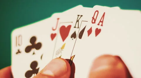 Poker - Straight On The Green Background Stock Footage 60228063