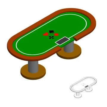 Poker table. 3d Vector colorful illustration.3d isometric style. Stock Illustration