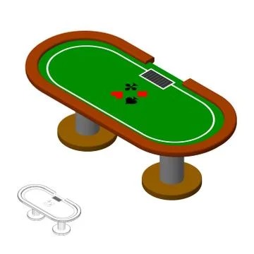Poker table. 3d Vector colorful illustration.3d isometric style. 스톡 일러스트