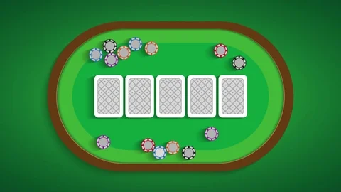 Poker table with a combination of five low Video stock 78784563