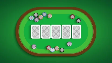 Poker table with a combination of a full house 库存影片 78784770
