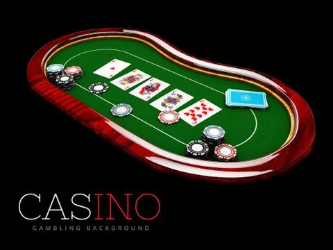 Poker table with a combination of a straight flush, 3d Illustration Stock Illustration