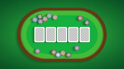 Poker table with a combination of three of a kind Stock Footage 78784625