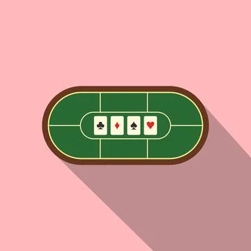 Poker table flat icon Stock Illustration