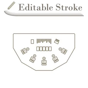 Poker Table Icon Stock Illustration