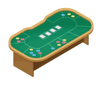 Poker Table or Card Table as Tabletop Game Vector Illustration Stock Illustration
