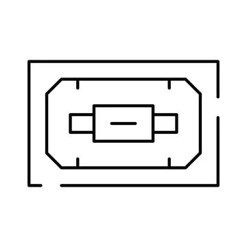 Poker table outline icon illustrating gambling entertainment Stock Illustration