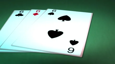 Poker Table Series - Three of a Kind - 6 Cards Stock Footage 286863831