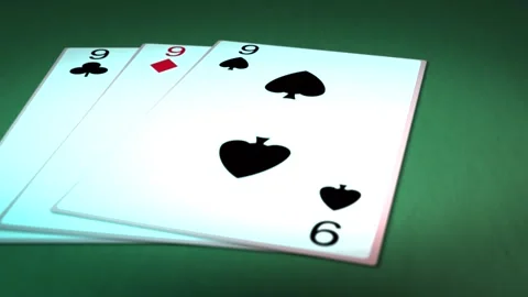 Poker Table Series - Three of a Kind - 9 Cards Stock Footage 287048059