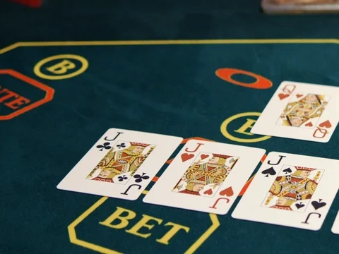Poker table - Texas Hold'Em, professional dolly shot Stock Footage 73587574