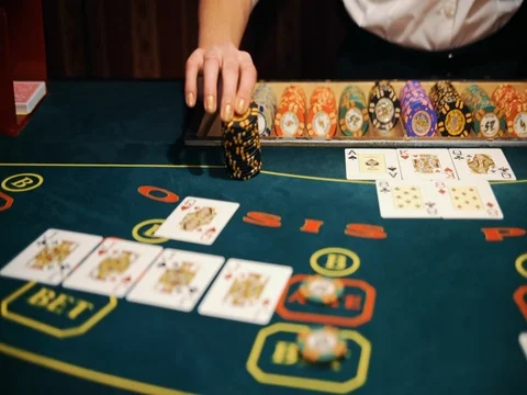 Poker table - Texas Hold'Em, professional dolly shot 動画素材 73587780