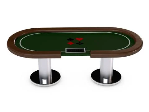 Poker table.Isolated on white background.3D rendering illustration. Stockillustratie