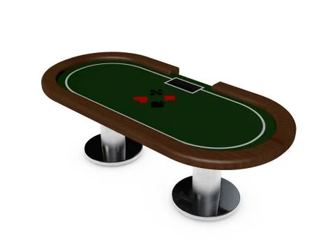 Poker table.Isolated on white background.3D rendering illustration. Иллюстрация