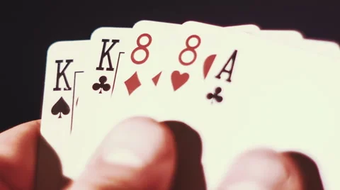 Poker - Two Pairs On The Black Background Stock Footage 60227432