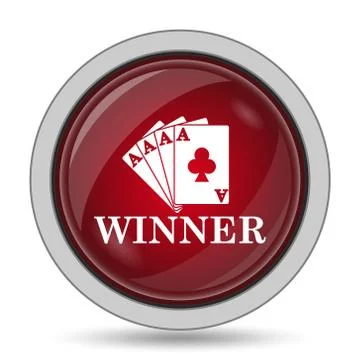 Poker winner icon. Internet button on white background.. Stock Illustration