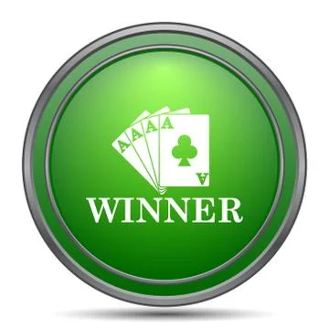 Poker winner icon. Internet button on white background.. Stock Illustration