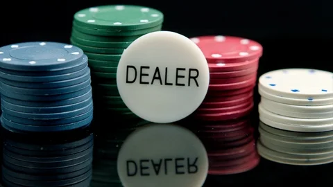 Poker winning chips on the black background Stock Footage 94067544