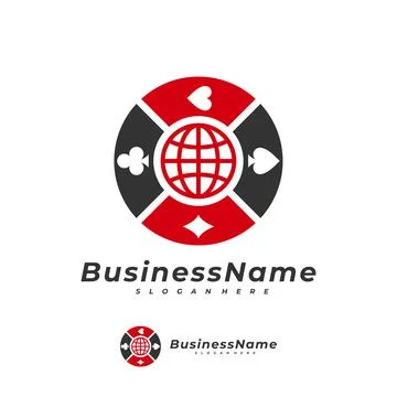 Poker World logo vector template, Creative Domino logo design concepts Stock Illustration