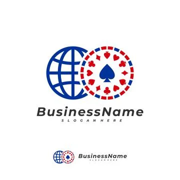 Poker World logo vector template, Creative Domino logo design concepts Stockillustratie