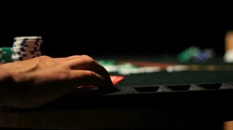 PokerTappingFinger Slider Shot Stock Footage 8576551