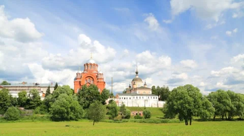 Pokrovsky Convent timelapse Video stock 7740479