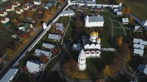 Pokrovsky Monastery in Suzdal in the fall Stock Footage 101784476