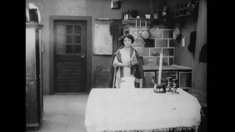 POLAND - 1923 - in this silent comedy, while Jewish faithful pray in Yom Kippur, Stock Footage 341992585