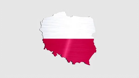 Poland 3D Rotating Flag Map Alpha Channel Loop Stock Footage 336188500