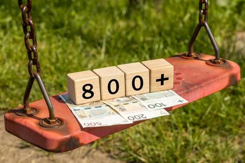 Poland 800plus, increase in the 500 plus social program, financial support. Stock Photos