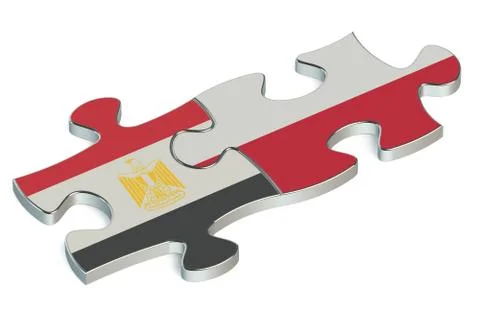Poland and Egypt puzzles from flags Stock Illustration