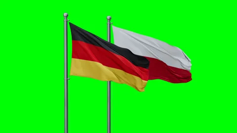 Poland and Germany two flags Stock Footage 289640029