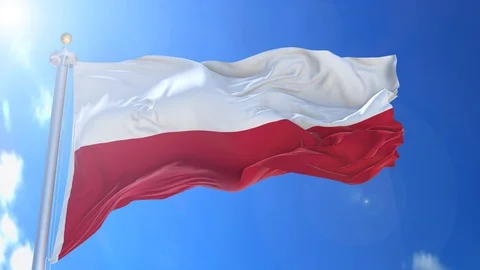 Poland animated flag pack in 3D and green screen Stock Footage 119932111