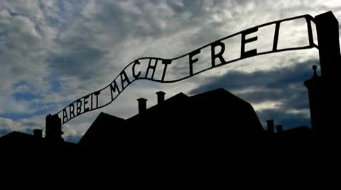 Poland Auschwitz storm clouds Stock Footage 10728193