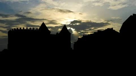 Poland Barbican sunset Stock Footage 10728606