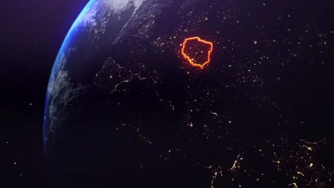 Poland border outline from space 스톡 동영상 195691647