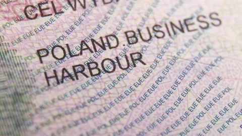 Poland Business Harbour, document for multiple entry. Stock Footage 237687445