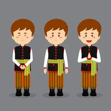 Poland Character with Various Expression Stock Illustration