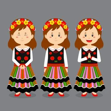Poland Character with Various Expression Stock Illustration