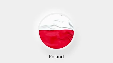 Poland Circular Flag Loop. Animated national flag of Poland. Realistic Poland Stockbeeldmateriaal 164267073