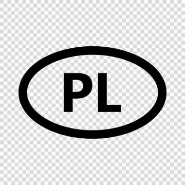 Poland code symbol. short country name. Domain name Stock Illustration