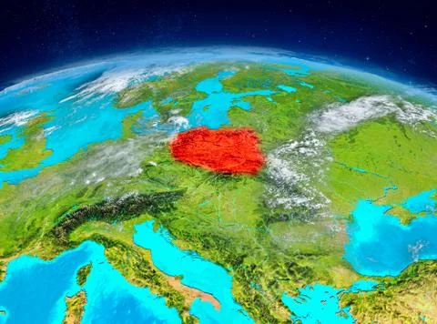 Poland on Earth Stock Illustration